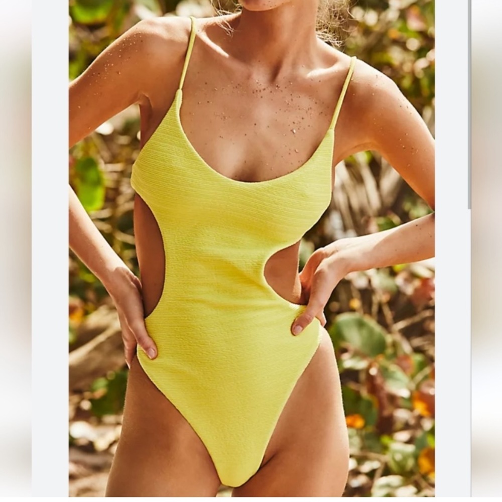 Yellow Women's One Piece Swimsuit